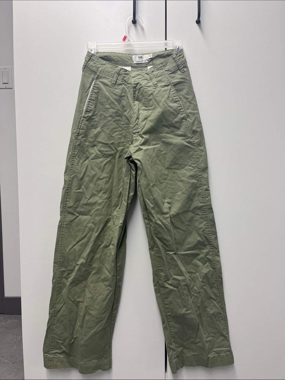 Simons Olive Green Straight-Leg Womens Pants